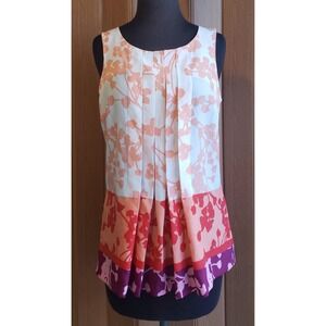New York & Company size small pink floral print tank blouse